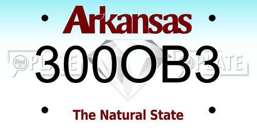 300OB3 Arkansas License Plate