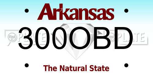 300OBD Arkansas License Plate