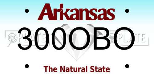 300OBO Arkansas License Plate