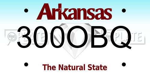 300OBQ Arkansas License Plate
