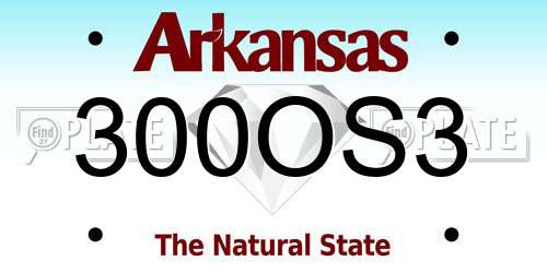 300OS3 Arkansas License Plate