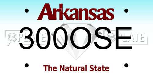 300OSE Arkansas License Plate