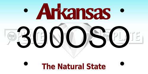 300OSO Arkansas License Plate