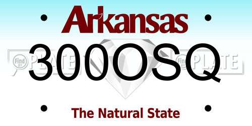 300OSQ Arkansas License Plate