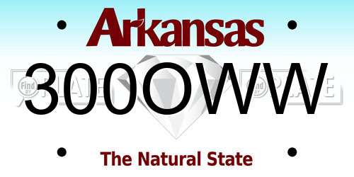 300OWW Arkansas License Plate