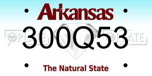 300Q53 Arkansas License Plate