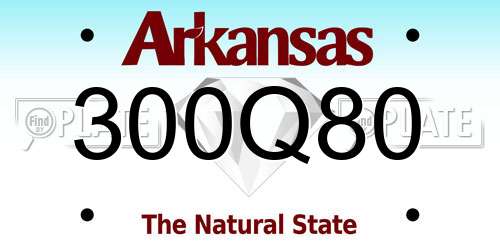 300Q80 Arkansas License Plate