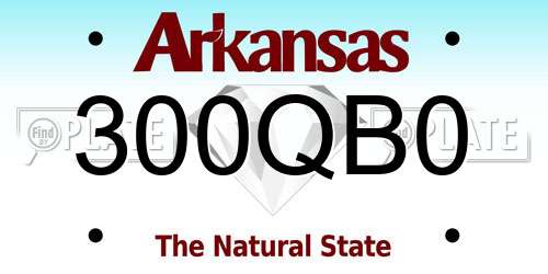 300QB0 Arkansas License Plate