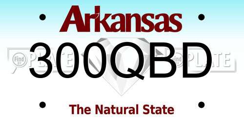 300QBD Arkansas License Plate