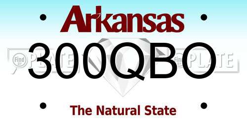 300QBO Arkansas License Plate