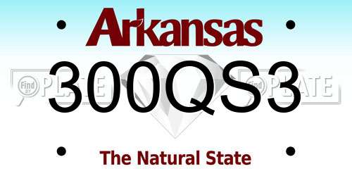 300QS3 Arkansas License Plate