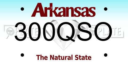 300QSO Arkansas License Plate