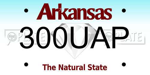 300UAP Arkansas License Plate