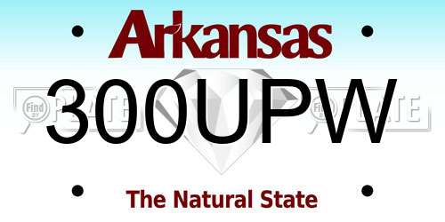 300UPW Arkansas License Plate