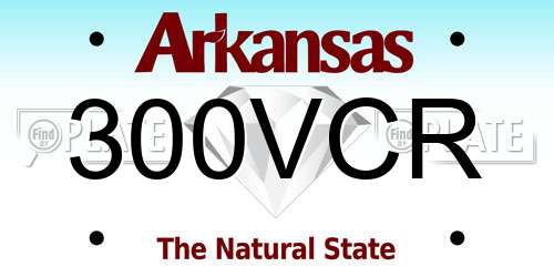 300VCR Arkansas License Plate