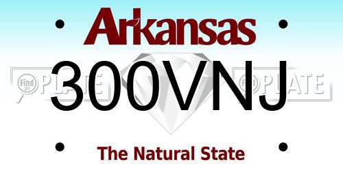 300VNJ Arkansas License Plate