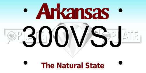 300VSJ Arkansas License Plate
