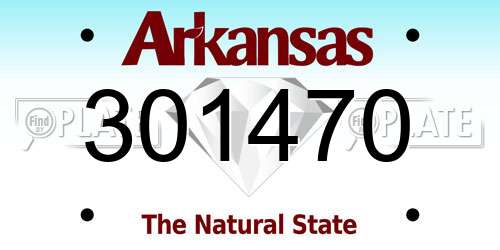 301470 Arkansas License Plate
