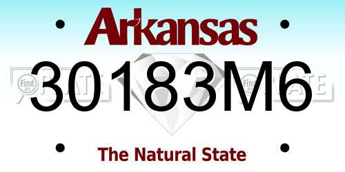30183M6 Arkansas License Plate