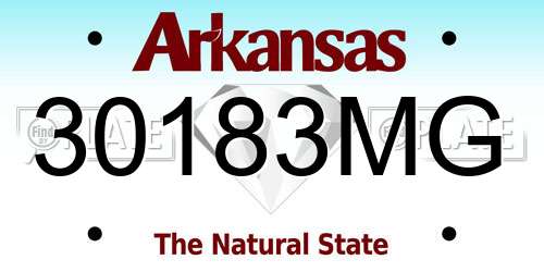 30183MG Arkansas License Plate