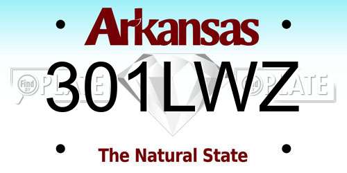 301LWZ Arkansas License Plate