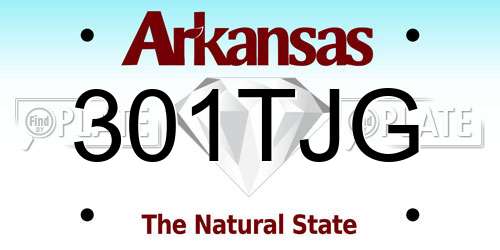 301TJG Arkansas License Plate
