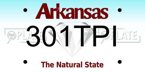 301TPI Arkansas License Plate