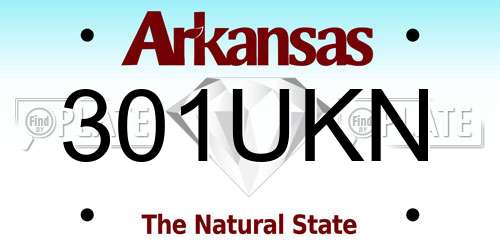 301UKN Arkansas License Plate