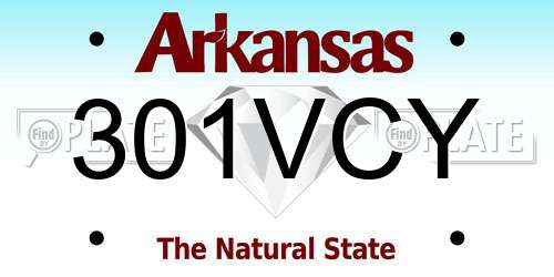 301VCY Arkansas License Plate