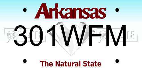 301WFM Arkansas License Plate