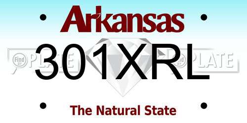 301XRL Arkansas License Plate