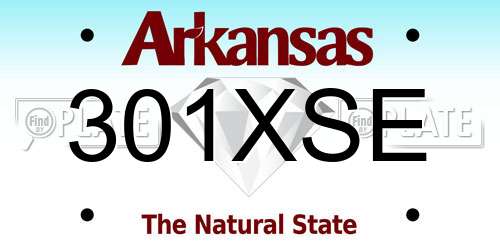 301XSE Arkansas License Plate