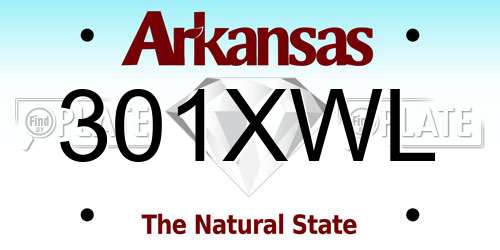 301XWL Arkansas License Plate