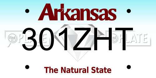 301ZHT Arkansas License Plate