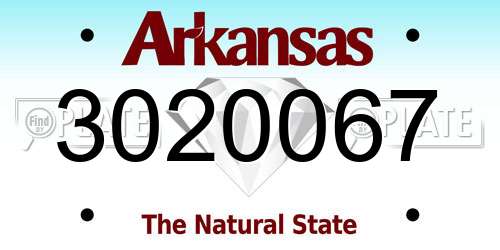 3020067 Arkansas License Plate