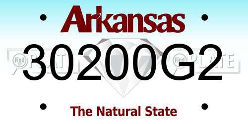 30200G2 Arkansas License Plate