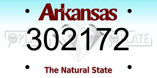 302172 Arkansas License Plate