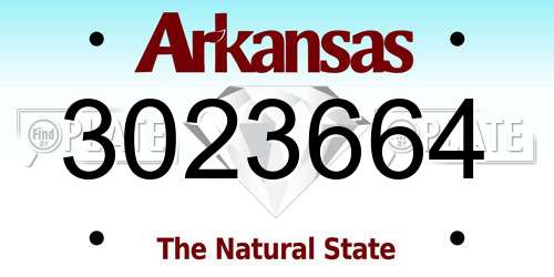 3023664 Arkansas License Plate