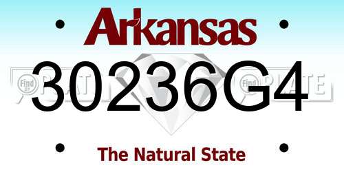 30236G4 Arkansas License Plate