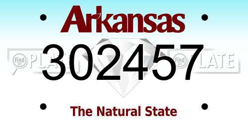 302457 Arkansas License Plate
