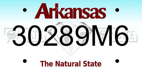 30289M6 Arkansas License Plate