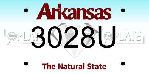 3028U Arkansas License Plate