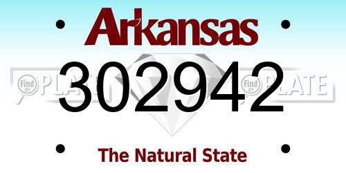 302942 Arkansas License Plate