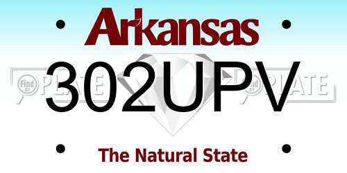 302UPV Arkansas License Plate