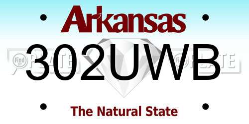 302UWB Arkansas License Plate