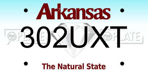 302UXT Arkansas License Plate