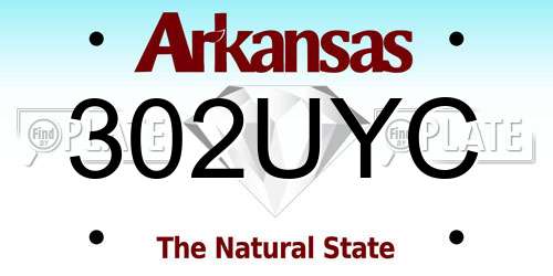 302UYC Arkansas License Plate