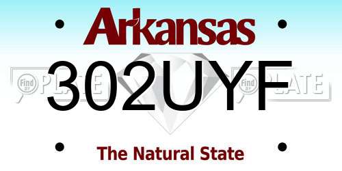 302UYF Arkansas License Plate
