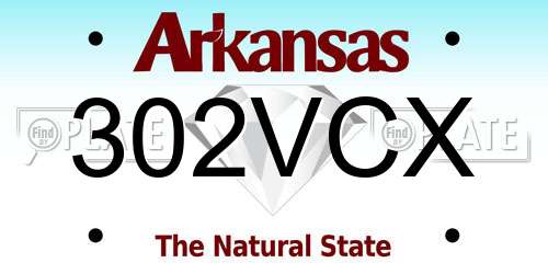 302VCX Arkansas License Plate