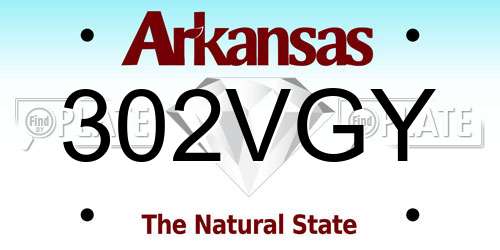 302VGY Arkansas License Plate